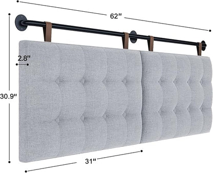 Headboards for Queen Size Bed,Head Board Wall Mounted Headboard with Fine Linen Upholstery and Button Tufting, Adjustable Heigh Headboard for Bedroom(Queen,Grey)
