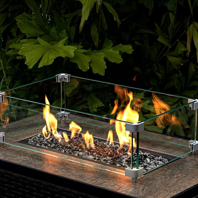 GASPRO 10 lbs Fire Glass for Propane Fire Pit, 1/2-Inch Decorative Firepit Glass Rock for Gas Fireplace