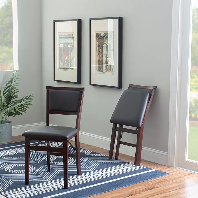 Linon Keira Pad Folding Chair, Set of 2, Engineered Wood