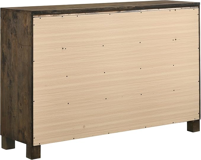Coaster Home Furnishings Woodmont Farmhouse 5-Piece Bedroom Set Queen Size Storage Panel Bed Frame 54-inch Headboard Rustic Golden Brown 222631Q-S5