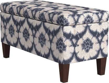 HomePop 36" Decorative Storage Bench - Blue Medallion Print