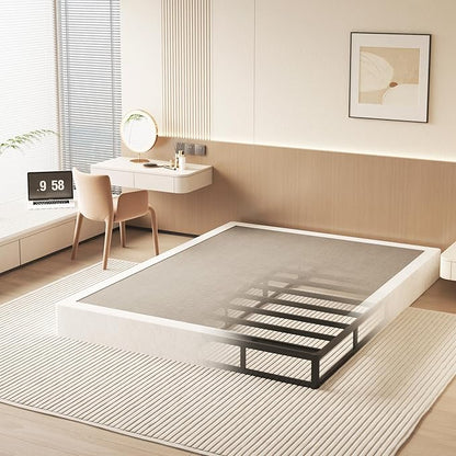 NHODIR Box Spring for King Bed, 7 Inch King Box Spring Only, Strong Metal Frame Mattress Foundation, No Noise, Easy Assembly