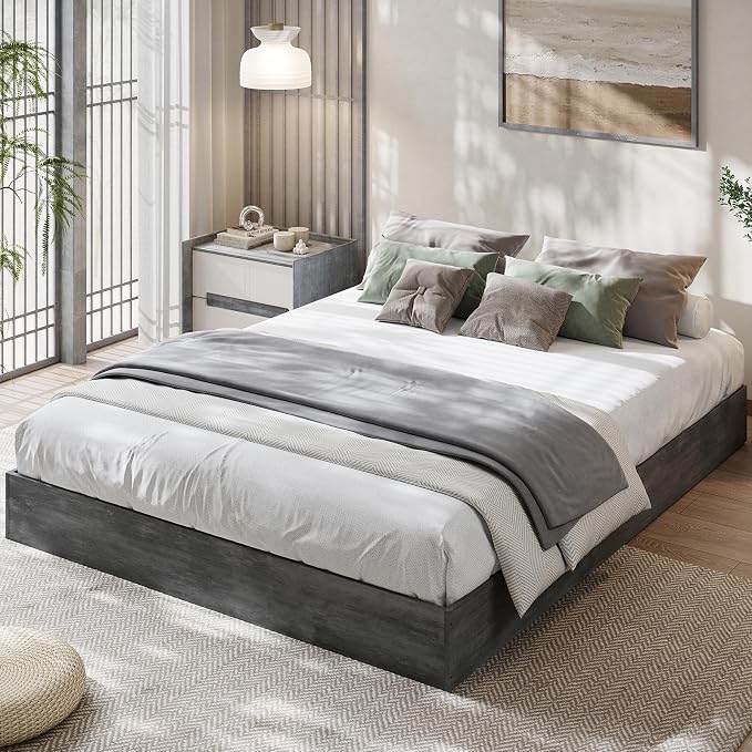 Garvee Wood Platform Bed Frame, Twin XL Low Profile Bed Frame Without Headboard, Wood Slat Support, No Box Spring Needed, Easy Assembly