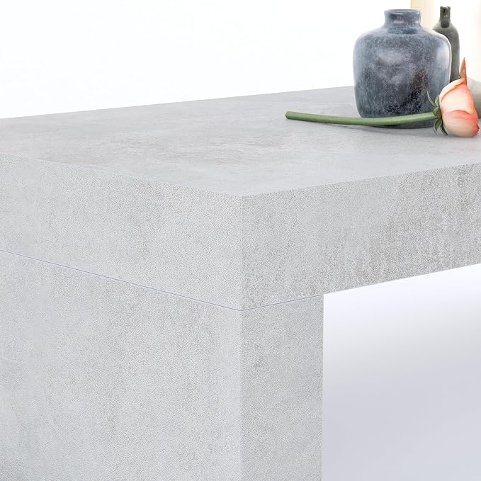 Mobili Fiver, Evolution Desk 35.4 x 15.7 in, Concrete Effect, Grey with One Leg, Made in Italy