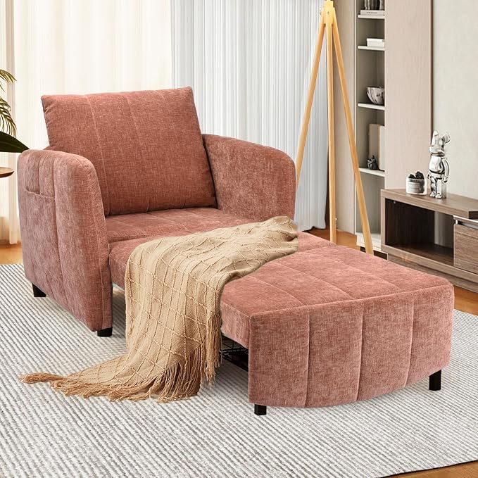 ZZW Sleeper Chair 84" Extra Long Convertible Chair Bed Upgraded 3-in-1 to 4-in-1 Pull Out Chair & Single Sofa Bed for Adult Sleeping Chairs for Living Room & Small Space
