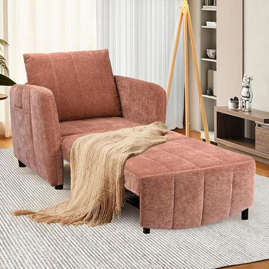 ZZW Sleeper Chair 84" Extra Long Convertible Chair Bed Upgraded 3-in-1 to 4-in-1 Pull Out Chair & Single Sofa Bed for Adult Sleeping Chairs for Living Room & Small Space