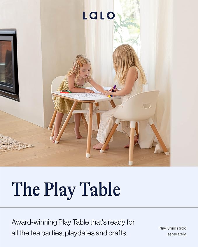 Lalo The Play Table - Toddler Activity Table for Playroom, Snack Time, Arts & Crafts - Easy to Clean Surface - Coconut