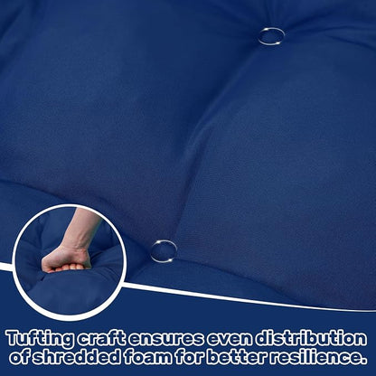 idee-home Egg Chair Cushion Replacement, Hanging Chair Cushion Outdoor | Cushions with Waterproof Cover for Wicker Patio Hammock Swing, Navy (Swing Not Included)