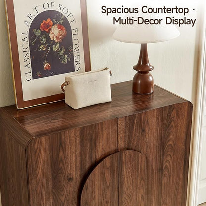 ONBRILL Shoe Storage Cabinet with Doors, Large Shoe Cabinet Storage for Entryway, Wooden 6 Tier Shoe Organizer Cabinets with Adjustable Shelves for Entrance Hallway Living Room Foyer (Walnut)