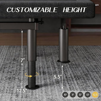 Adjustable Bed Frame Queen with Massage -Wireless Remote Electric Power Bed Foundation Under-Bed Lighting | Zero Gravity | USB PortsX2 | Height Adjustable Legs