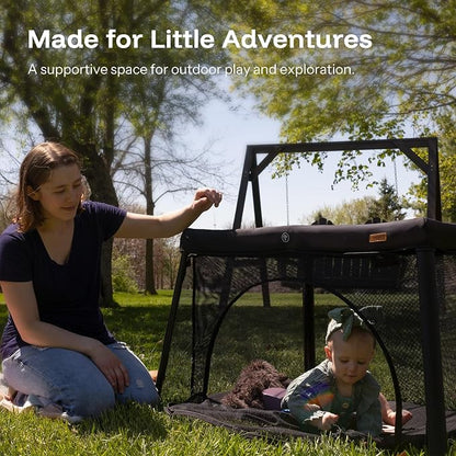 HARPPA Travel Crib, Lightweight Portable Crib Requires No Assembly, Foldable Pack and Play for Baby and Toddlers, Compact Play Yard with Bed,Black