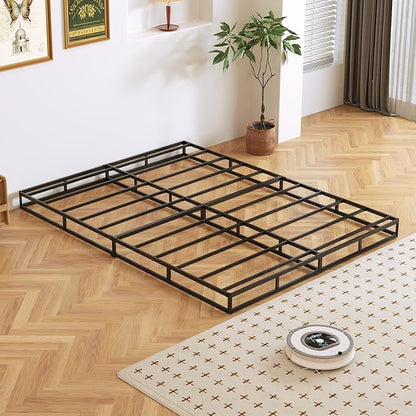 Box Spring, Metal Frame Mattress Foundation with Fabric Cover, Easy Assembly, Noise-Free (5 Inch, Queen)