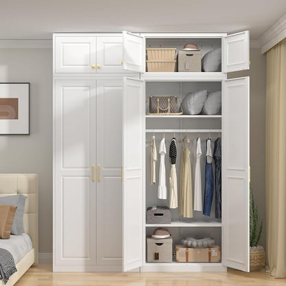 UNICOLY 15" Wall Mounted Storage Cabinet, Small Armoire Wardrobe Closet, Small Hanging Cabinet for Bedroom School, Employee, Gym, Armarios De Ropa para Dormitorio, Assembly Required, White