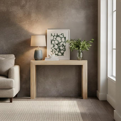 Plank+Beam Modern Solid Wood Console Table, 46 Inch, Sofa Table, Narrow Entryway Table for Hallway, Behind The Couch, Living Room, Foyer, Easy Assembly, Blonde
