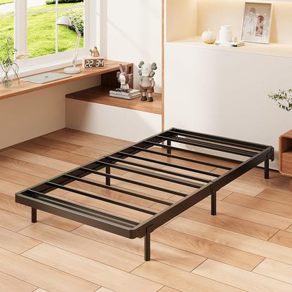 Yicensen 1.6 Inch Bunkie Board Twin Low Profile Heavy Duty Metal Box Spring Twin Bed Base Sturdy Mattress Foundation, Easy Assembly, Noise Free, Black