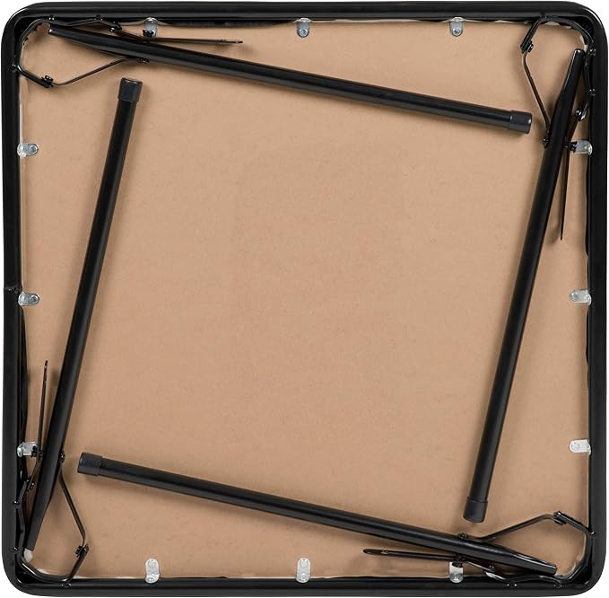 Flash Furniture Mindy Folding Kids Table with Vinyl Padded Top, Children's Square Activity Table for Daycare and Classrooms, Black