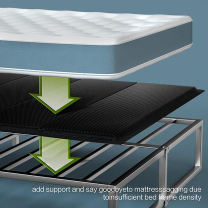 Bunkie Board 10MM, Folding Spring Box, Light and Thin, Breathable, Noise Minimizing, Moisture Resistant Bunkieboards,Bed Support Flat Noodles, King Size 76x80'' ﻿