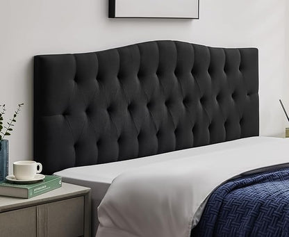 Tufted Upholstered Full Size Headboard Only, Adjustable 38-50 in | Full Headboard for Full Size Bed, Durable Linen Fabric Headboards, Modern Diamon Design Wood Head Board