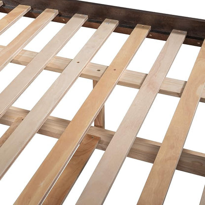 Bellemave Bunk beds Full Over Full with Twin Size Trundle, Low bunk Bed for Kids Adults and Teenagers，Espresso
