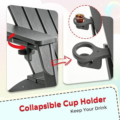 Costaelm Palms 3-Piece Kids Table and Chairs Set with Modern Toddler Rocking Chairs and Cup Holders, Gray