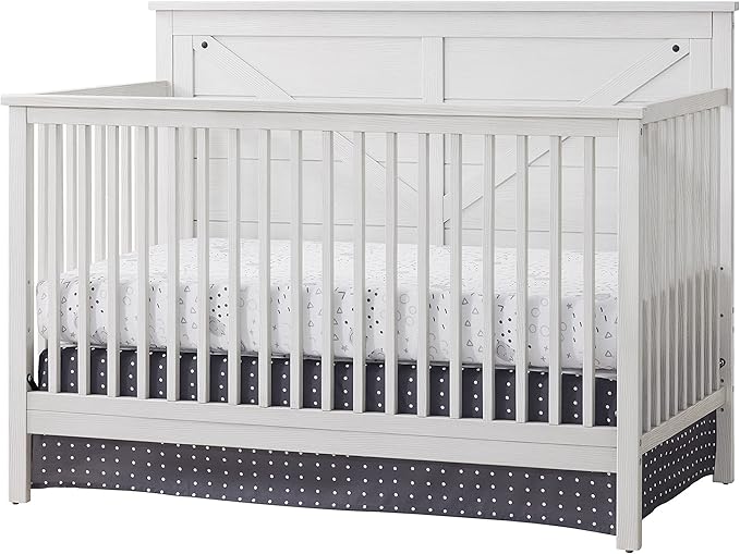 Oxford Baby Montauk 4-in-1 Convertible Crib, Barn White, GreenGuard Gold Certified