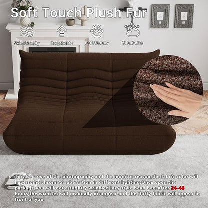 WHGBJA Bean Bag Chairs for Adults with Memory Foam Couch, Loveseat Sofa Chair for Bedroom, Living Room, Reading, Gaming Floor Sofa Couch, Boneless, Comfy