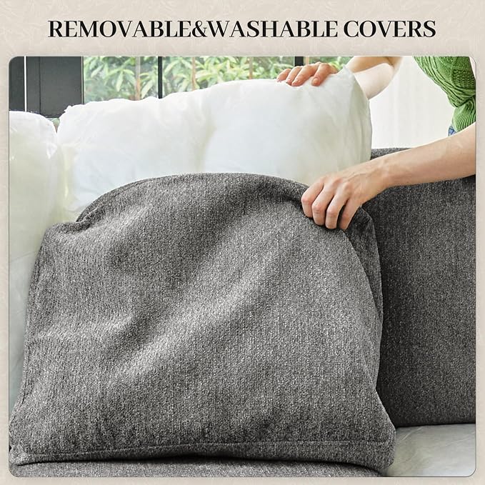 Belffin Sectional Sofa Bed with Storage Ottoman Small Modular Couch with Cup Holder Apartment Couch Light Grey