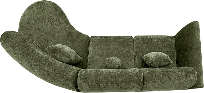 Christopher Knight Home Grelyn Modern Curved Modular Sectional Sofa, Wool Fabric Large Cloud Couch, 6-Seater L-Shaped Couch for Living Room, 3-Piece Lounge Sofa with Chaise,Fully Assembled,Olive Green