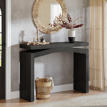 Tribesigns 40-Inch Console Table for Entryway, Farmhouse Sofa Console Behind Couch, Small Entry Table for Hallway, Foyer, Living Room, Black