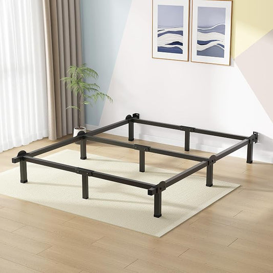 Superay Metal Bed Frame, 9-Leg Bed Base 8 inches Support for Box Spring and Mattress Set, King, Easy Assembly, Black