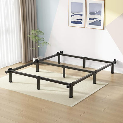 Superay Metal Bed Frame, 9-Leg Bed Base, 8 inches Support for Box Spring and Mattress Set, California King, Easy Assembly, Black
