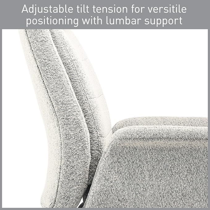 Realspace® Modern Comfort Pizana Bouclé Fabric High-Back Executive Office Chair, Light Sand/Brushed Nickel, BIFMA Compliant
