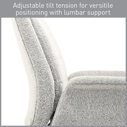 Realspace® Modern Comfort Pizana Bouclé Fabric High-Back Executive Office Chair, Light Sand/Brushed Nickel, BIFMA Compliant
