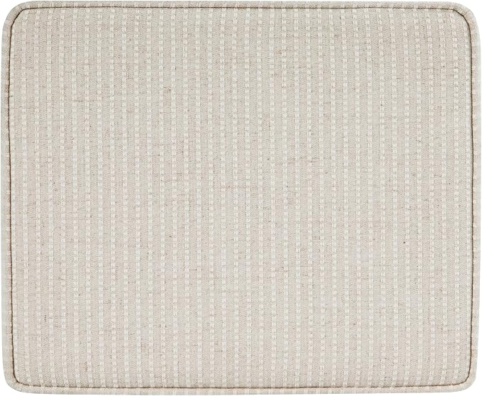 HomePop 22" Modern Rectangular Storage Ottoman - White Woven Stripe