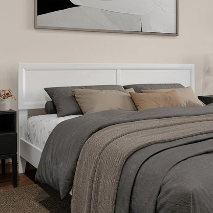 AFI, Sophia Adjustable Modern King Wood Headboard, White