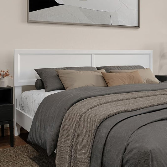 AFI, Sophia Adjustable Modern King Wood Headboard, White