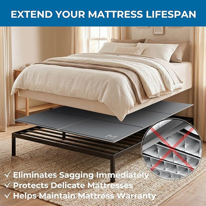Meliusly Heavy Duty Bunkie Board Queen Size (60x80) - Non-Slip Breathable Bed Support Board for Slatted Bed Frame, Anti-Sag Under Bed Support, Noise Minimizing Moisture Resistant Bed Board