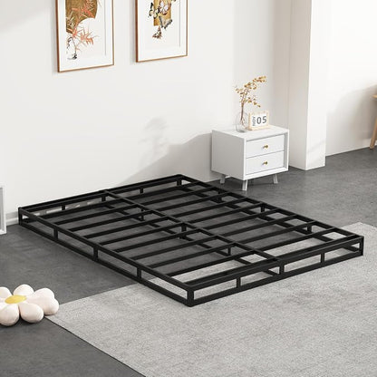 NHODIR 5 Inch Queen Box Spring-Heavy Duty Metal Bed Foundation with Cover, Noise-Free & Tool-Free Easy Assembly,Mattress Support Base for Queen Size Bed