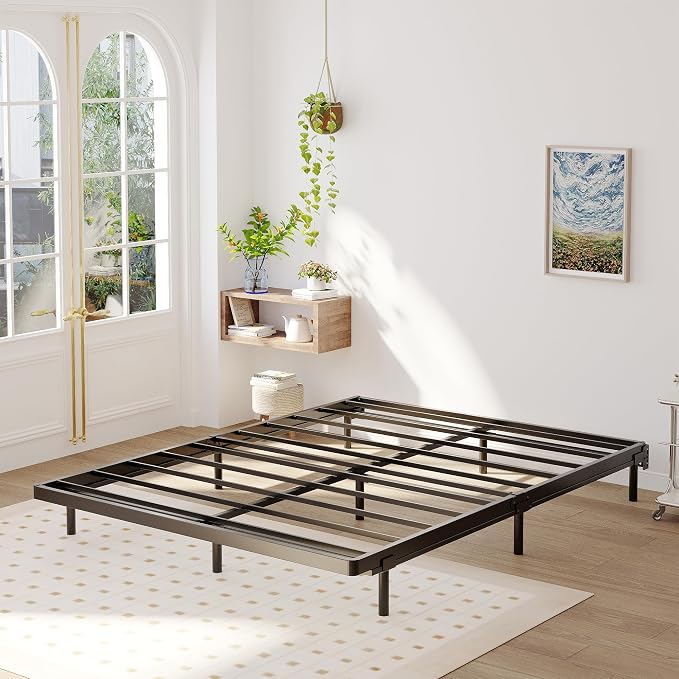 Upcanso California King Box Spring Bed Base 2 Inch, Low Profile Metal Cal King Box Spring Bunkie Board 2 Inch, 3000 Lbs Max Weight Capacity Mattress Foundation, Noise-Free, Easy Assembly