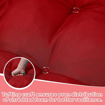 idee-home Egg Chair Cushion Replacement, Hanging Chair Cushion Outdoor | Cushions with Waterproof Cover for Wicker Patio Hammock Swing, Red (Swing Not Included)