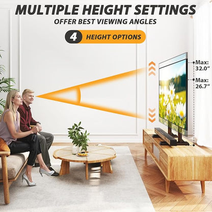 Universal Table Top TV Stand Base for 24-83 inch LCD LED TVs, TV Legs with Height Adjustment and Cable Management Hold up to 150lbs, Max VESA 800x500mm, Black