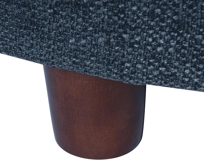 HomePop 28" Round Storage Ottoman - Textured Navy