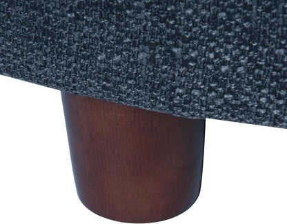 HomePop 28" Round Storage Ottoman - Textured Navy