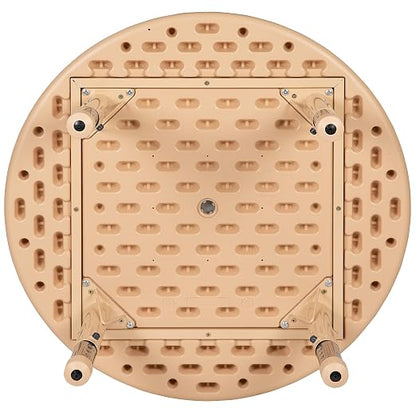 EMMA + OLIVER 33" Round Natural Plastic Height Adjustable Activity Table - School Table for 4