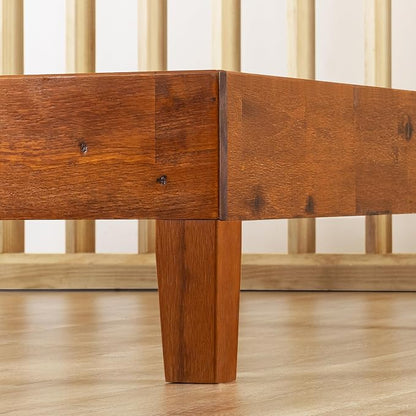 Mellow Naturalista Grand - 12 Inch Solid Wood Platform Bed with Wooden Slats - No Box Spring Needed - Twin (Cherry)
