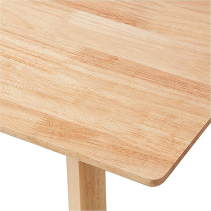 Amazon Basics FSC Certified Sturdy Solid Wood Rectangular Dining Table, Easy Assembly, Kitchen Table, 29.5"D x 47.2"W x 29.5"H, Natural Wood