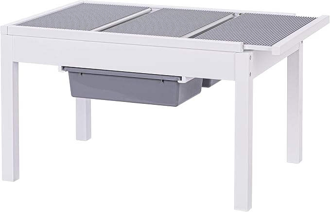 Large 2 in 1 Kid Activity Table with Storage, Play Table for Kids, Boys,Girls,White, 32.2"W x 22.2"L x 20"H, Ages 3+