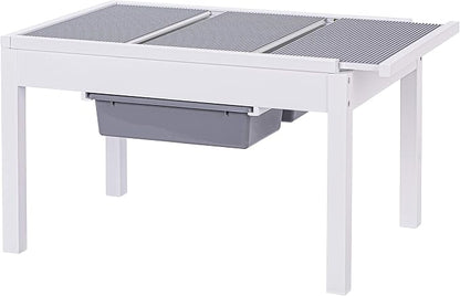 Large 2 in 1 Kid Activity Table with Storage, Play Table for Kids, Boys,Girls,White, 32.2"W x 22.2"L x 20"H, Ages 3+