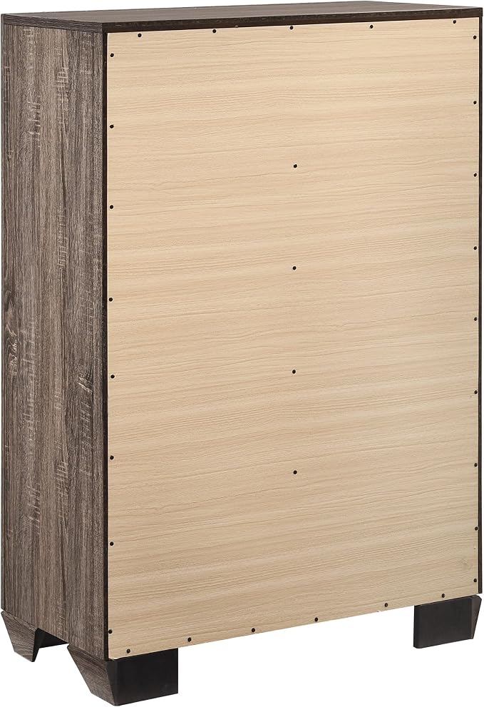 Coaster Home Furnishings Kauffman Transitional 5-Piece Bedroom Set California King Size Panel Bed Frame 54-inch Headboard Washed Taupe 204191KW-S5
