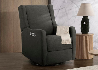 Delta Children Mercer Electronic Power Recliner and Swivel Glider with USB Port in LiveSmart Performance Fabric - Water Repellent & Stain Resistant, Dark Grey
